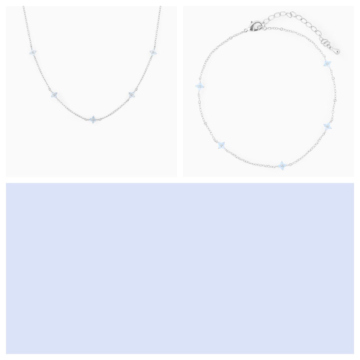 Blue Flower Vacation Necklace - Beach & Summer Travel Jewelry for Women