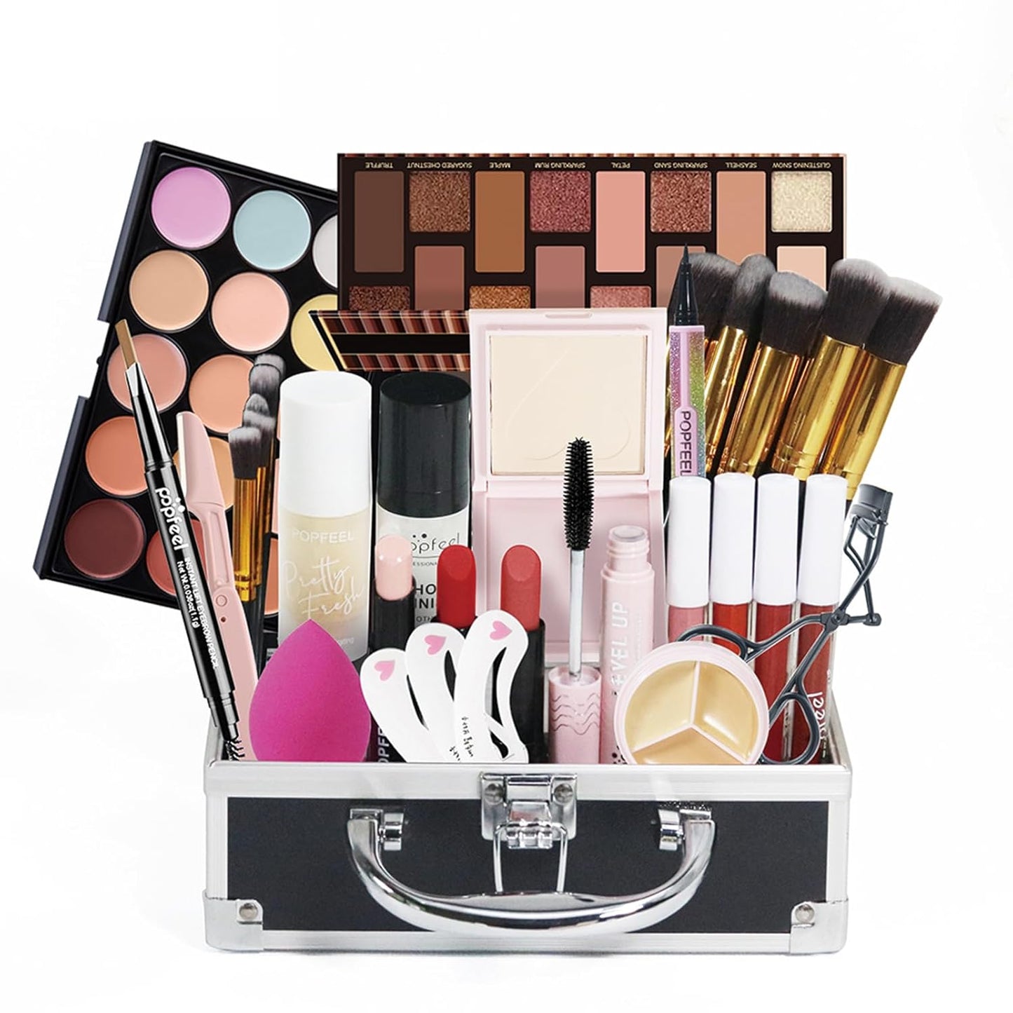 Xmas Make-Up Sets Multifunktions Exquisite Makeup Geschenkset Kosmetik Für Gesicht, Augen Und Lippen - Schmink Beauty Kit Mit Lidschatten Palette Lippenstift Concealer Puder Rouge Mascara