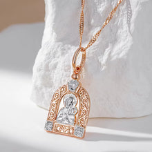 Luxury Virgin Mary Pendant Necklace for Women Men 585 Rose Gold Color Natural Zircon Jesus Charm Daily Fine Jewelry Gifts