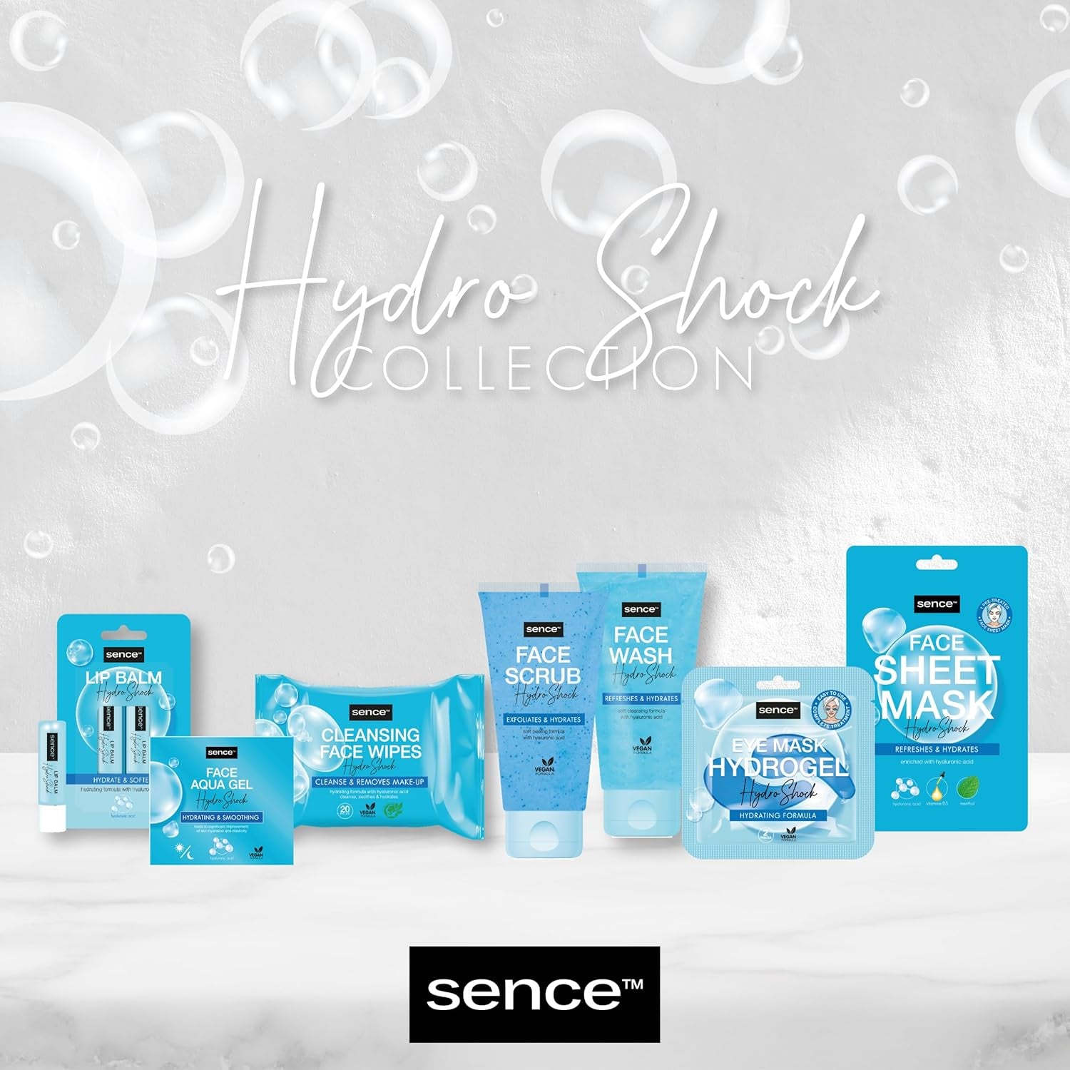 Sence Hydro Shock Gesichtswaschgel, Beauty Face Wash Face Care, Vegan Kosmetik Mit Rizinusöl, Glycerin Und Panthenol, Tägliche Gesichtspflege Für Männer Und Frauen 1Er Pack (1 X 150Ml)