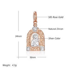 Luxury Virgin Mary Pendant Necklace for Women Men 585 Rose Gold Color Natural Zircon Jesus Charm Daily Fine Jewelry Gifts