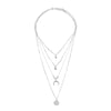 Boho Multi-Layer Moon Necklace - Elegant Gold Wafer Pendant for Women