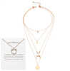 Boho Multi-Layer Moon Necklace - Elegant Gold Wafer Pendant for Women