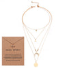 Boho Multi-Layer Moon Necklace - Elegant Gold Wafer Pendant for Women
