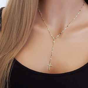 Retro Cross Pendant Necklace - Trendy Exaggerated Clavicle Chain for Women
