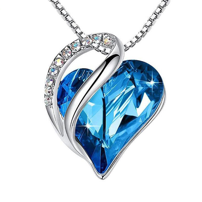 Genuine 925 Sterling Silver Heart Necklace - Geometric Clavicle Chain for Women