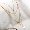 Boho Multi-Layer Moon Necklace - Elegant Gold Wafer Pendant for Women