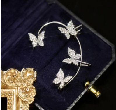 Butterfly Ear Clip & Hook Earrings - Non-Piercing Fashion Jewelry