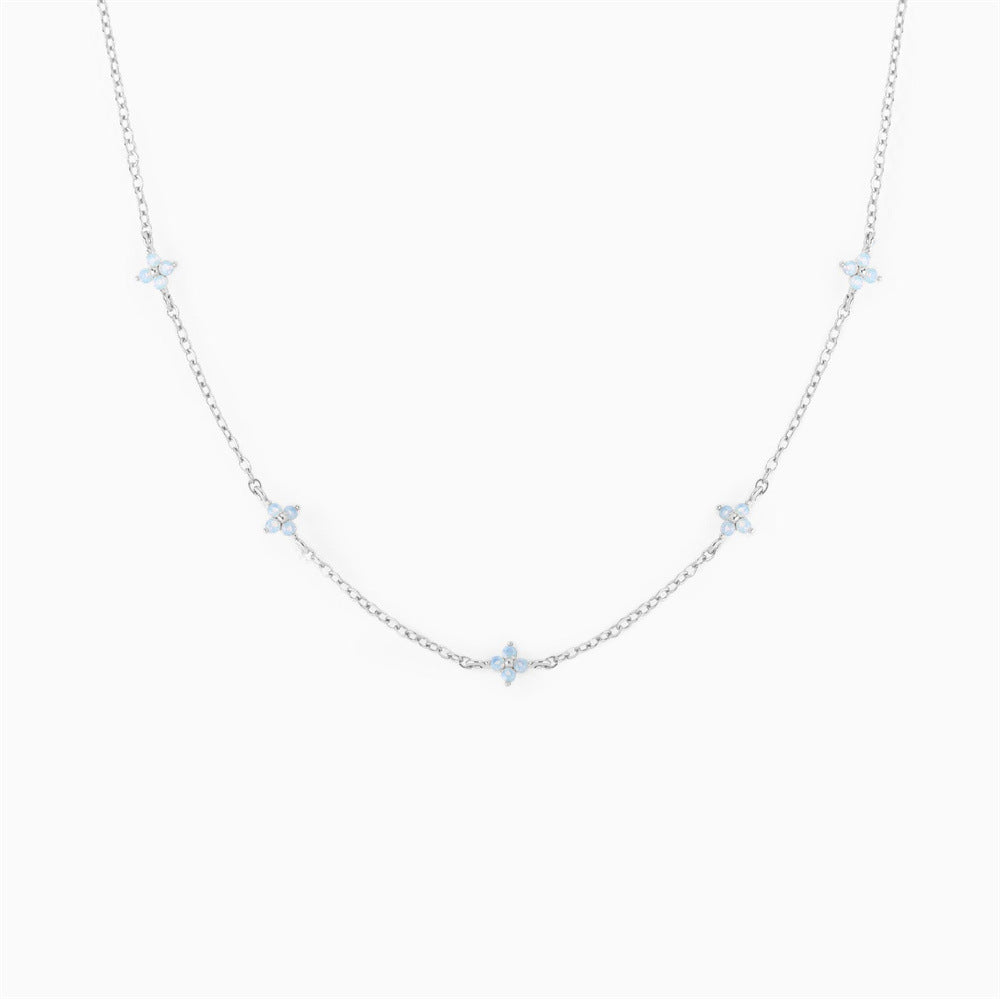 Blue Flower Vacation Necklace - Beach & Summer Travel Jewelry for Women