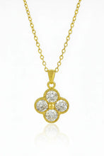 Stainless Steel Crystal Clover Necklace for Women
