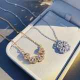 Magnetic Folding Heart Clover Necklace - 2-in-1 Retro Jewelry for Women