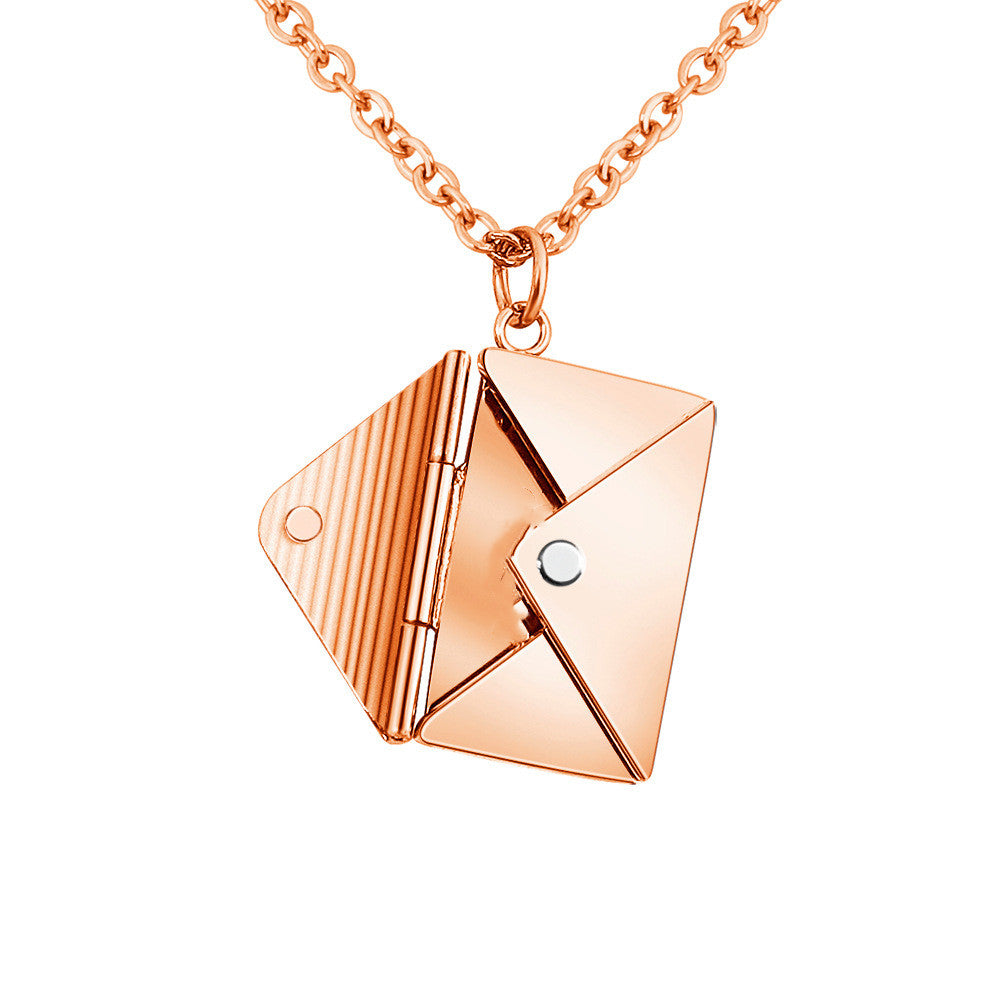 Envelope Secret Message Necklace - Love Letter Pendant Gift for Her