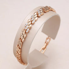 Fashion 585 Rose Gold Color Bracelet for Women Luxury Natural Zircon Bride Fine Wedding Daily Fine Jewelry 2022 New