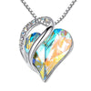 Genuine 925 Sterling Silver Heart Necklace - Geometric Clavicle Chain for Women