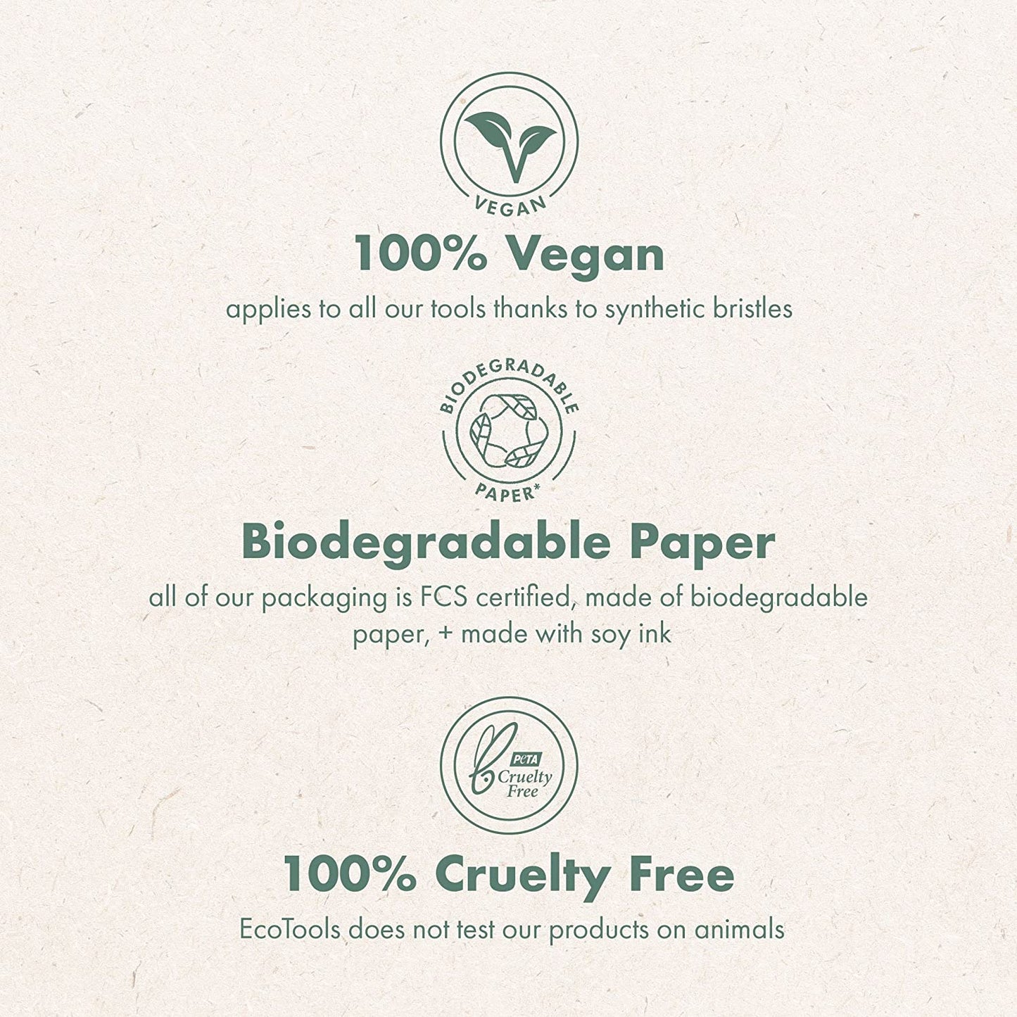 Ecotools Core Five Make-Up-Pinsel- Und Schwamm-Set, Für Lidschatten, Rouge, Bronzer, Eyeliner Und Foundation, Make-Up Blending Schwamm, Pinsel Essentials, 5-Teiliges Set