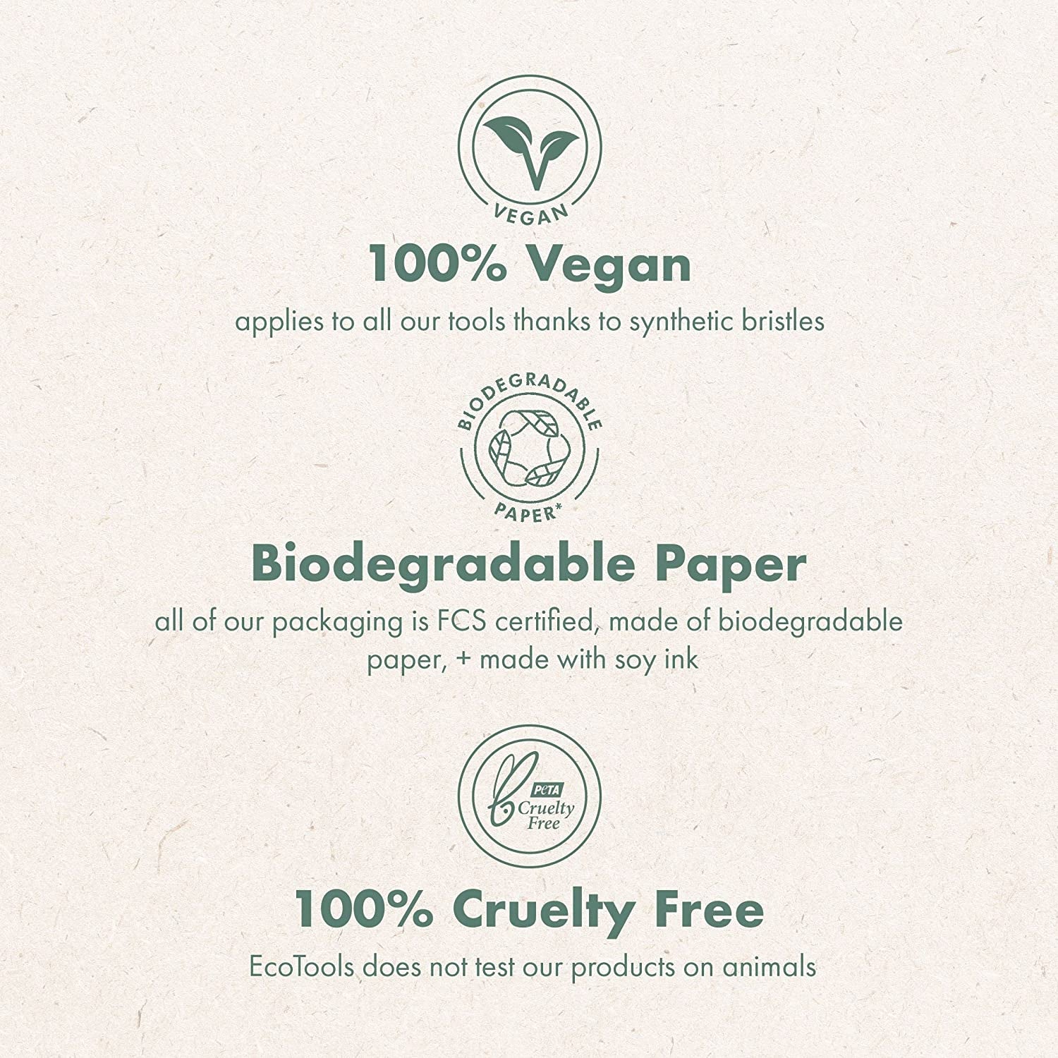 Ecotools Core Five Make-Up-Pinsel- Und Schwamm-Set, Für Lidschatten, Rouge, Bronzer, Eyeliner Und Foundation, Make-Up Blending Schwamm, Pinsel Essentials, 5-Teiliges Set