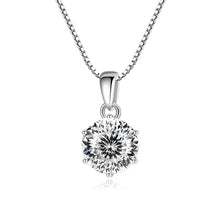 Joycejelly 1 CT Real Moissanite Pendant Necklace for Women Royal Blue Color Moissanite 925 Sterling Silver Wedding Fine Jewelry