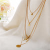 Boho Multi-Layer Moon Necklace - Elegant Gold Wafer Pendant for Women