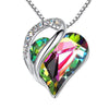 Genuine 925 Sterling Silver Heart Necklace - Geometric Clavicle Chain for Women