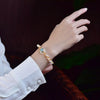 Vintage Gold Braided Pearl Bracelet - Handmade Gold-Plated Cuff for Women