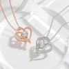 Zircon Double Heart Necklace - Personalized Titanium Jewelry for Women