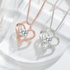 Zircon Double Heart Necklace - Personalized Titanium Jewelry for Women