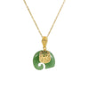 316L Stainless Steel Jade Elephant High Quality Pendant Necklace Woman Fashion Elegant Jewelry Accessories Gift for Mom