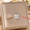 Stainless Steel Clover Necklace - Luxury Crystal Heart Pendant for Women
