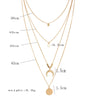 Boho Multi-Layer Moon Necklace - Elegant Gold Wafer Pendant for Women