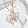 Zircon Double Heart Necklace - Personalized Titanium Jewelry for Women