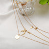 Boho Multi-Layer Moon Necklace - Elegant Gold Wafer Pendant for Women
