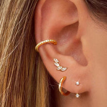 Brass Electroplated Fashion Inlaid Zircon Women'S Earrings Four-Piece Set