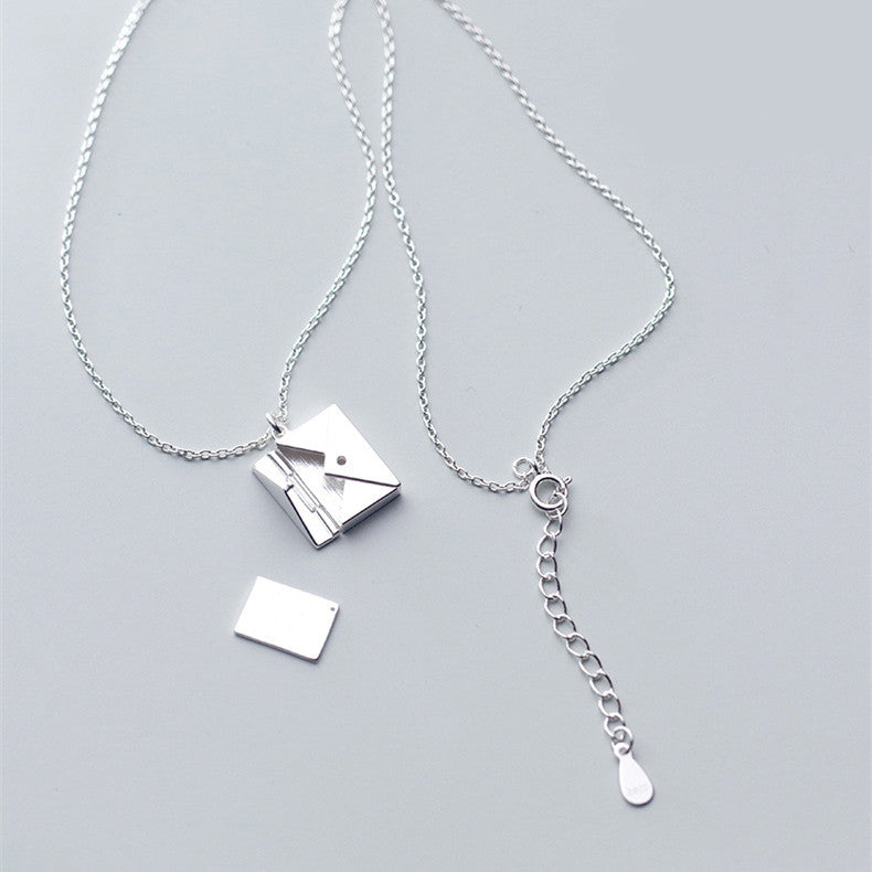 Envelope Secret Message Necklace - Love Letter Pendant Gift for Her