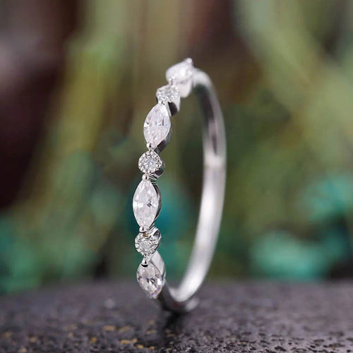 Chic Thin Rings with Cubic Zirconia for Women Simple Stylish Daily Wear Finger Accessories Stackable Statement Jewelry