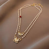 Layered Pearl & Butterfly Pendant - Elegant French Aesthetic Jewelry