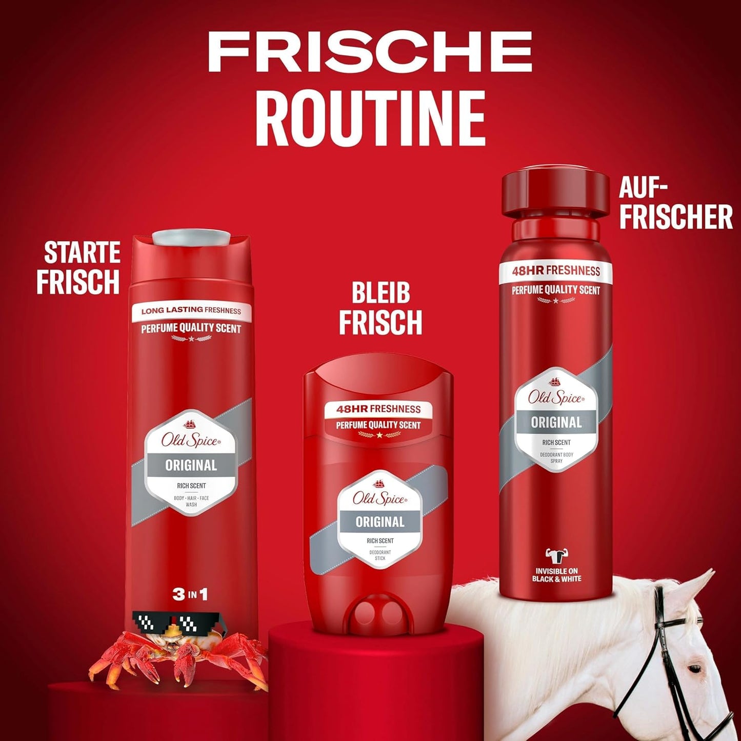 Old Spice Original 3-In-1 Mehrzweck-Shampoo Für Haar, Gesicht Und Körper 250 Ml, Langanhaltende Frische, Duft Von Parfümqualität, Tiefenreinigung