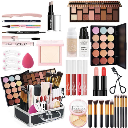 Xmas Make-Up Sets Multifunktions Exquisite Makeup Geschenkset Kosmetik Für Gesicht, Augen Und Lippen - Schmink Beauty Kit Mit Lidschatten Palette Lippenstift Concealer Puder Rouge Mascara
