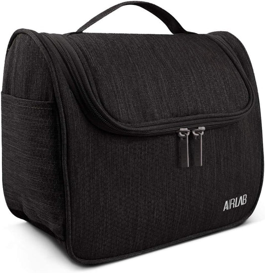 Kulturbeutel Zum Aufhängen, Airlab Kulturtasche Mit Tragegriff Und Haken, Größe: 24 X 19,5 X 12,5Cm, Schwarz