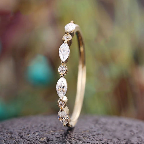 Chic Thin Rings with Cubic Zirconia for Women Simple Stylish Daily Wear Finger Accessories Stackable Statement Jewelry