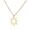 316L Stainless Steel Necklace Plated Ethnic Sun Totem Pendent Necklaces for Charm Women Birthday Party Fashion Jewelry
