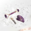 Amethyst Facial Roller Set with Gua Sha Stone and 10ml Aventurine Oil Crystals - Facial Massage Tool for Face and Eyes