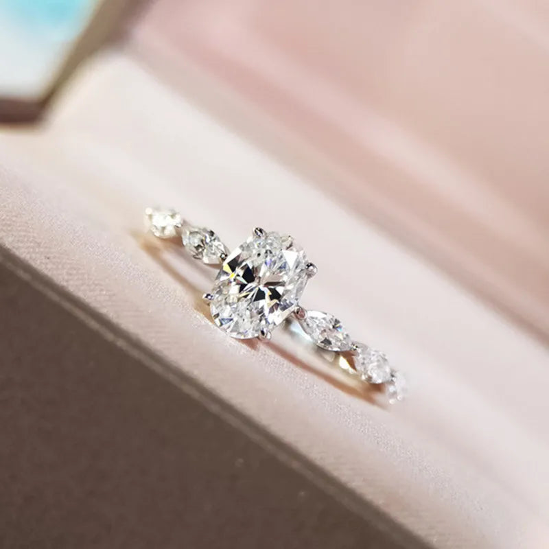 Dainty Women Engagement Rings AAA Cubic Zircon Silver Color Delicate Proposal Ring for Lover High Quality Wedding Jewelry