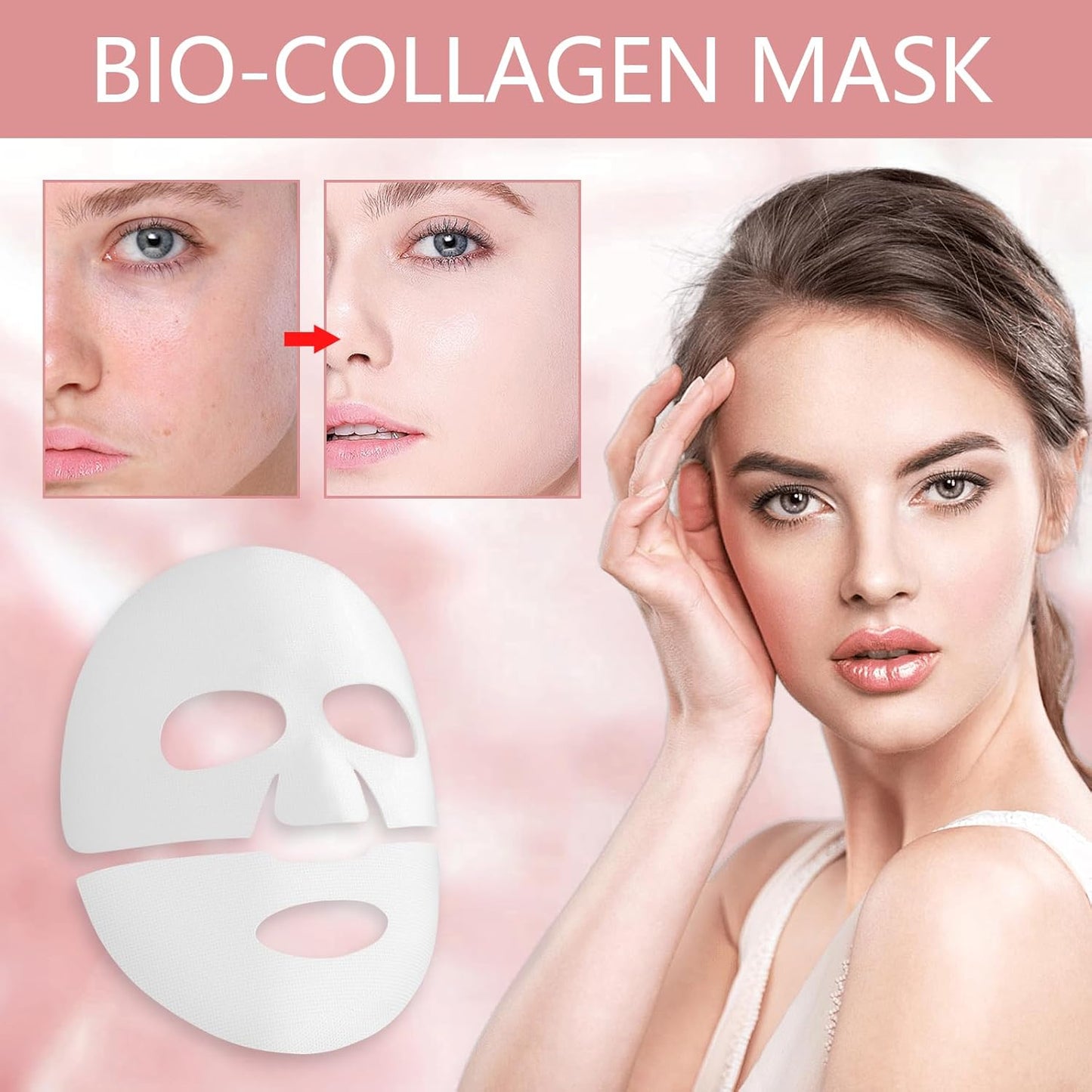 Bio-Collagen Real Deep Mask, 4 Stück Anti-Falten Lifting Gesichtsmaske, Bio-Collagen Mask Overnight, Bio Collagen Mask, Feuchtigkeitsspendende Gesichtsmaske Für Alle Haut