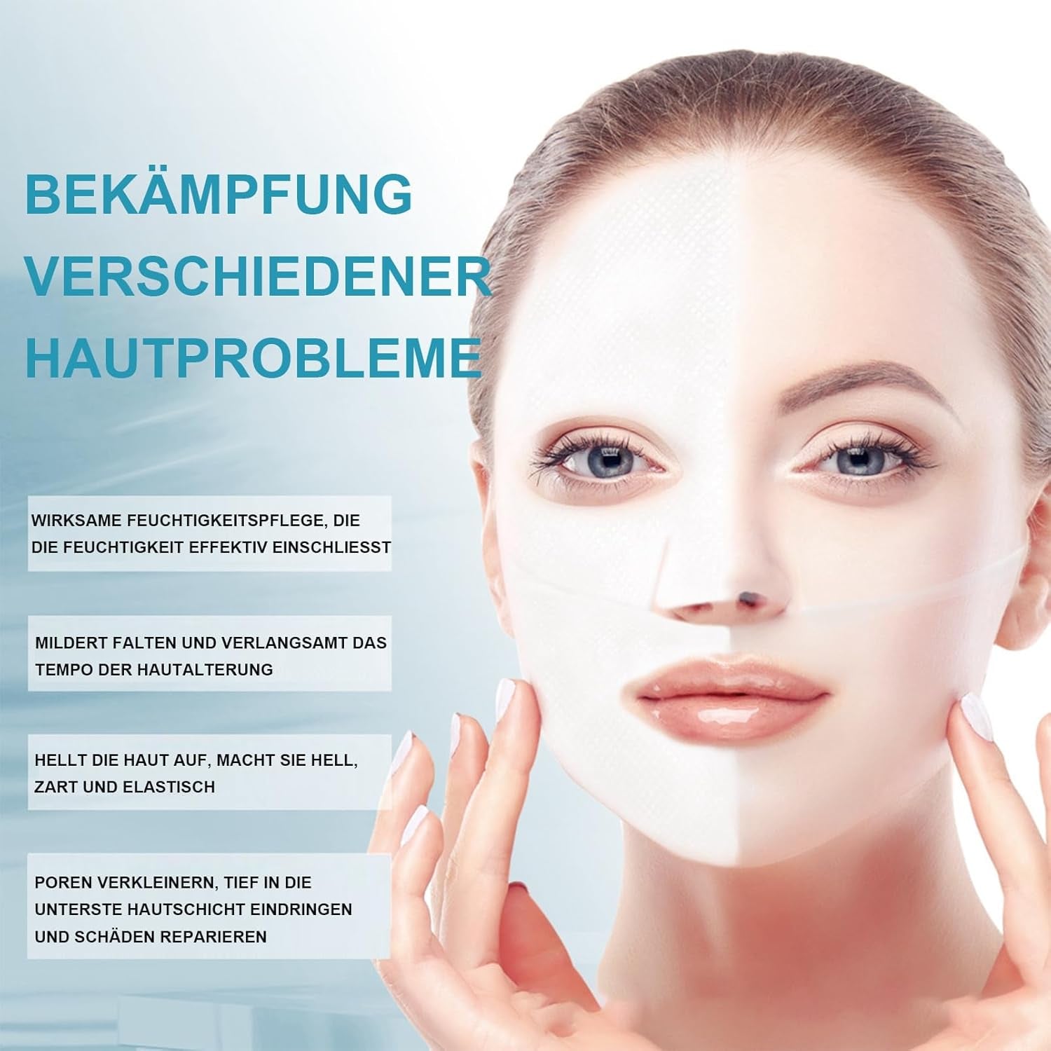 Korean Bio-Collagen Real Deep Mask, Hydrating Collagen Mask Overnight, Anti-Aging Kollagen Gesichtsmaske, Collagen Reverse Film Volume Peel off Mask,Lösliche Kollagen-Ergänzungsfolie Gesichtsmaske (6)