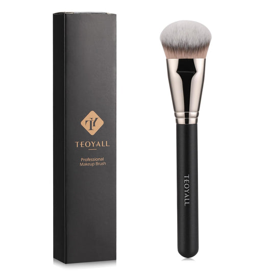 Foundation-Pinsel Mit Flachem Winkel, Großer Kabuki-Pinsel Mit Dichten Synthetischen Borsten Für Basis-Make-Up Mit Flüssiger Crème