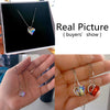 Genuine 925 Sterling Silver Heart Necklace - Geometric Clavicle Chain for Women