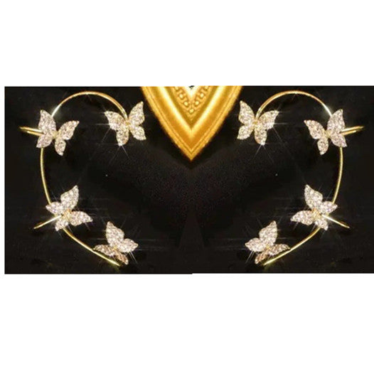 Butterfly Ear Clip & Hook Earrings - Non-Piercing Fashion Jewelry