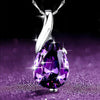 Aesthetic Purple CZ Women'S Necklace Marquise/Square/Water Drop/Flower Pendant Luxury Fashion Female Wedding Jewelry 2021