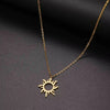 316L Stainless Steel Necklace Plated Ethnic Sun Totem Pendent Necklaces for Charm Women Birthday Party Fashion Jewelry