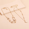 Multi-Layer Star and Moon Necklace - Full Diamond Sparkle Pendant for Women